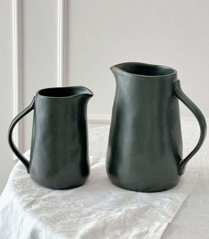 SERENA Modern Ceramic Water Pitcher - Handcrafted Minimalist Flower Vase & Decorative Jug (Available in 2 Sizes)