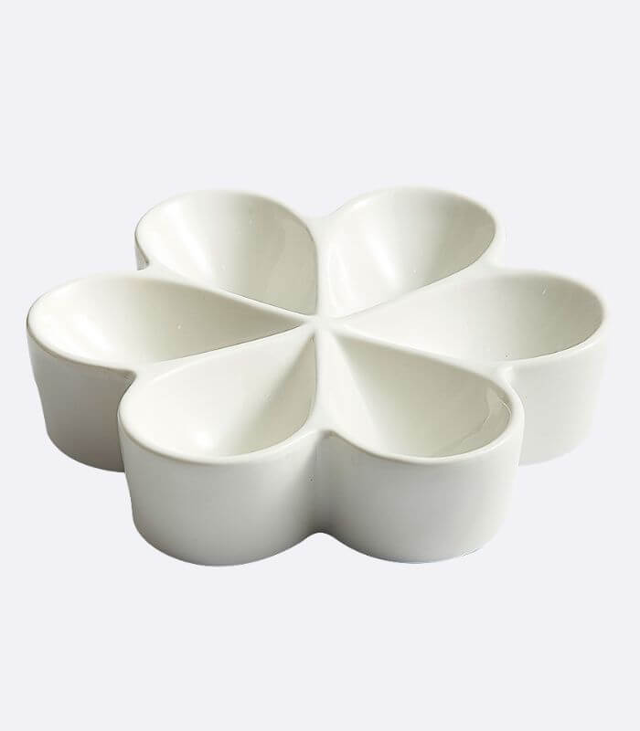 Ceramic Snack Plate: Sleek, Modern Snack Tray | Choose Small or Large White