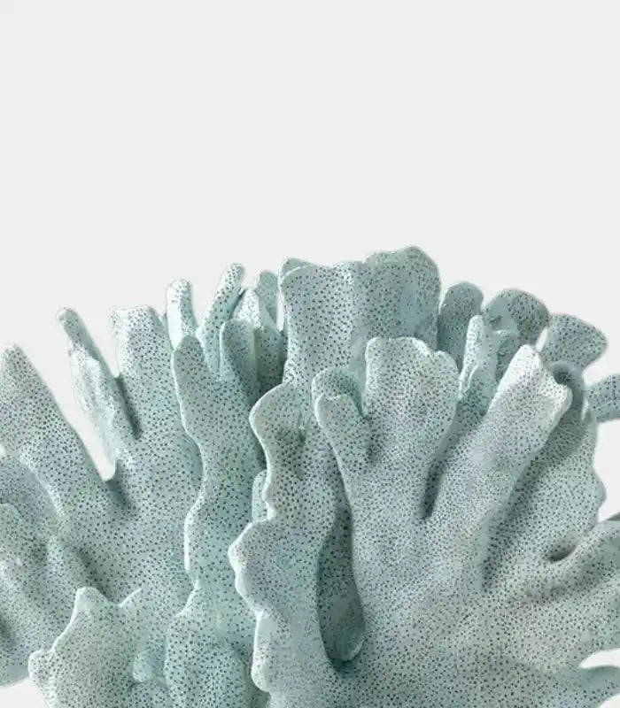 Oceana Seafoam Coral Sculpture – Coastal Decorative Object with Acrylic Base Resin Blue Large 28 cm
