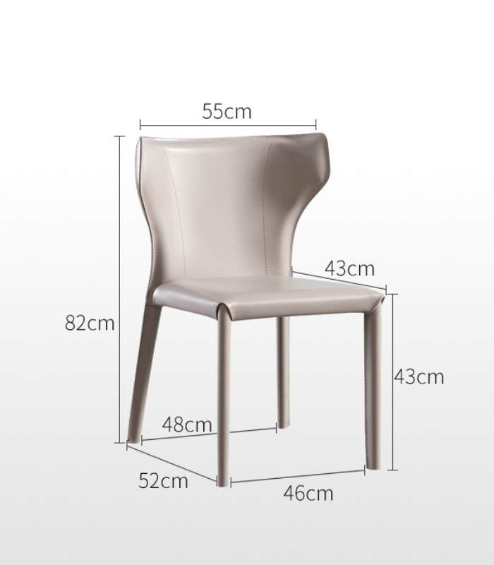 Modern Dining Chair Saddle Leather