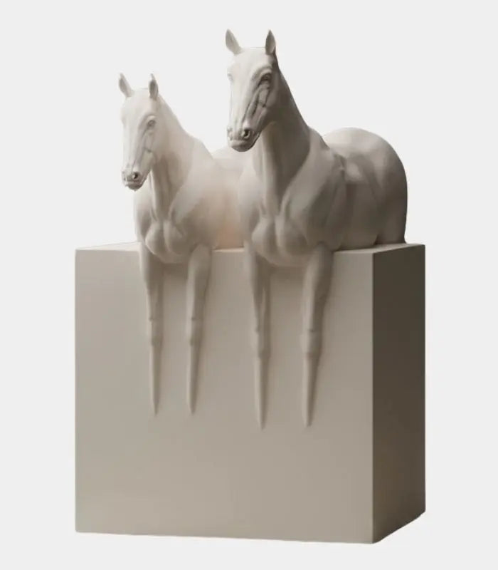 Beaumont Horse Sculpture – Matte White Figurative Décor, 2 Styles Resin