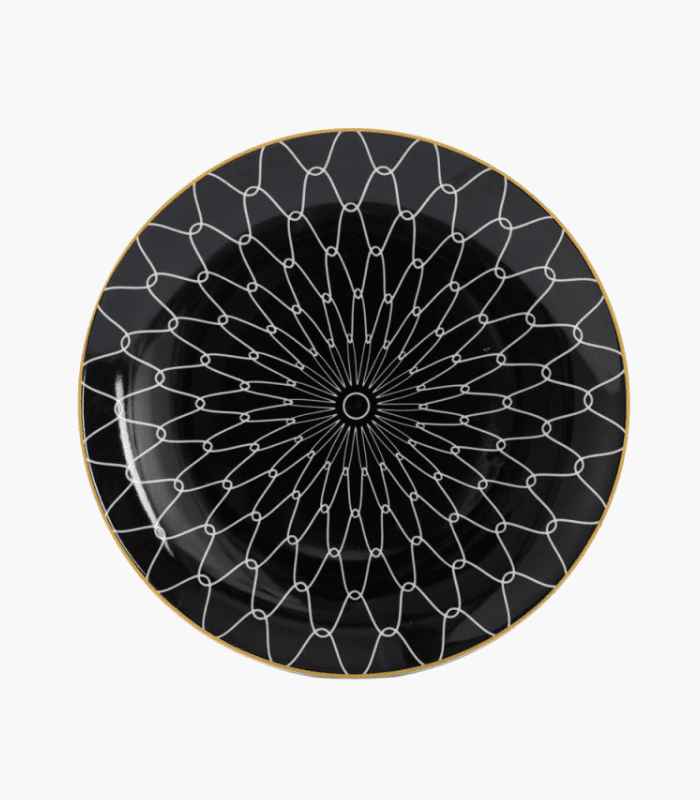 Large Ceramic Dining Plates Black 20cm