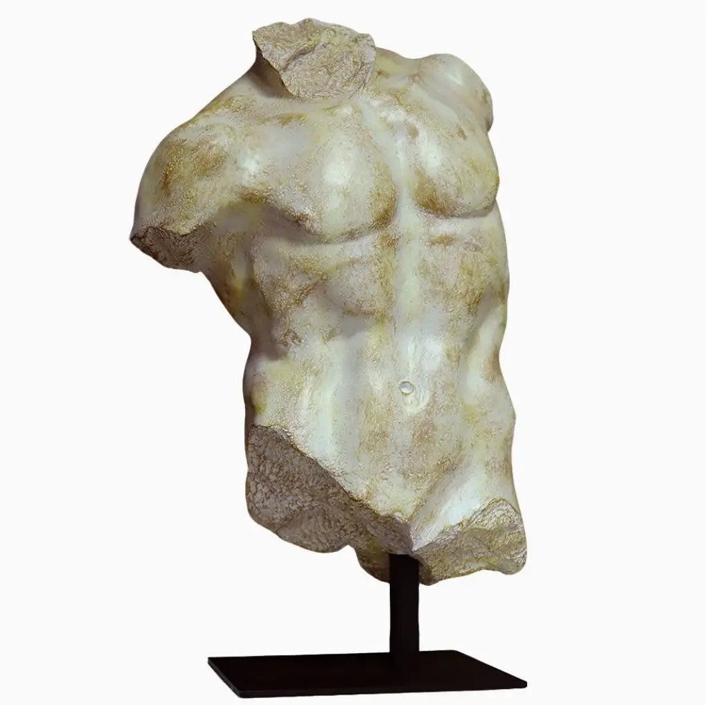 Classical Adonis Torso Sculpture on Stand - Elegant Home Gallery Statue Large 71 cm (28 inch)
