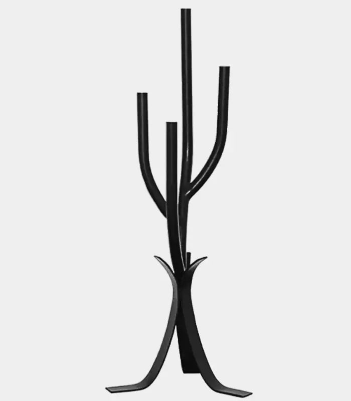 Sculptural Branch Candelabra — Large Iron Candle Holder 64 cm / 25.2" Black