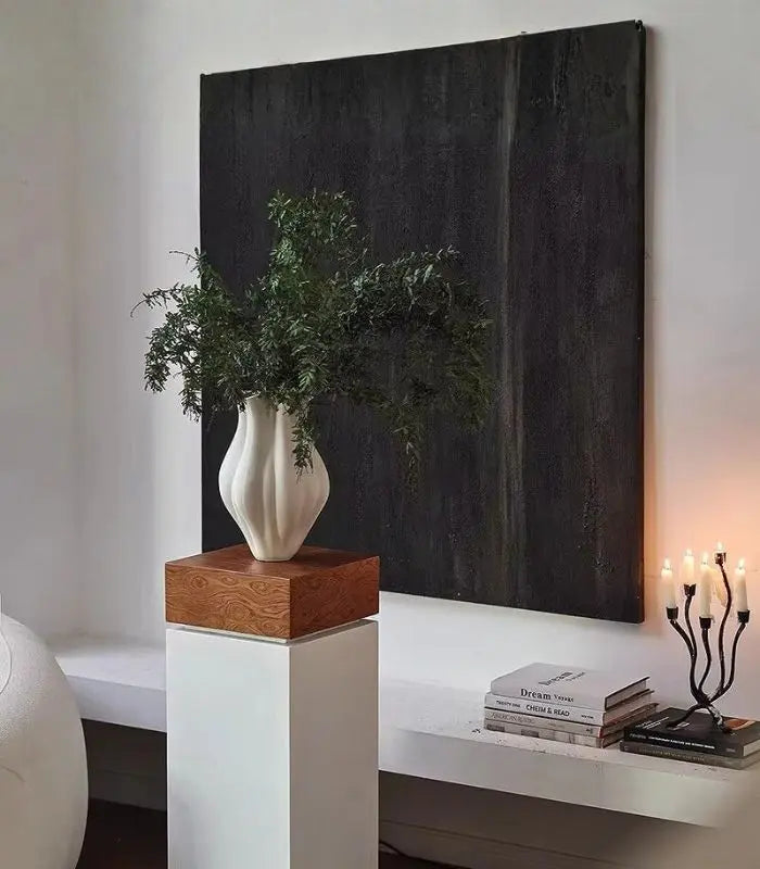 Valenza White Ceramic Sculptural Vase – Handcrafted Flowing Form 37 cm