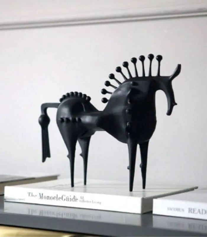 Amaya Abstract Horse Decorative Sculpture Metal Black