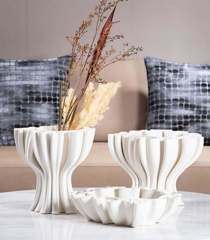 Large Ceramic Decorative Twist Bowl Centerpiece Bowl - Modern Design, 30 cm