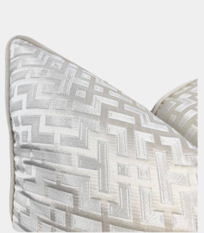 Geometric Cushion Cover Fernwood Jacquard Velvet Woven
