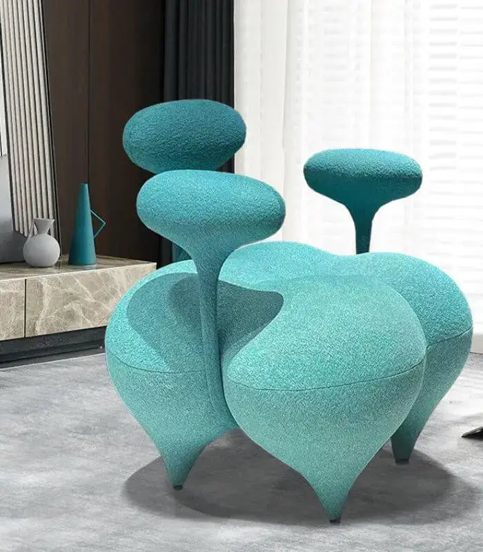 Lunar Bloom Armchair - Modern Artisanal Upholstered Sculptural Accent Chair