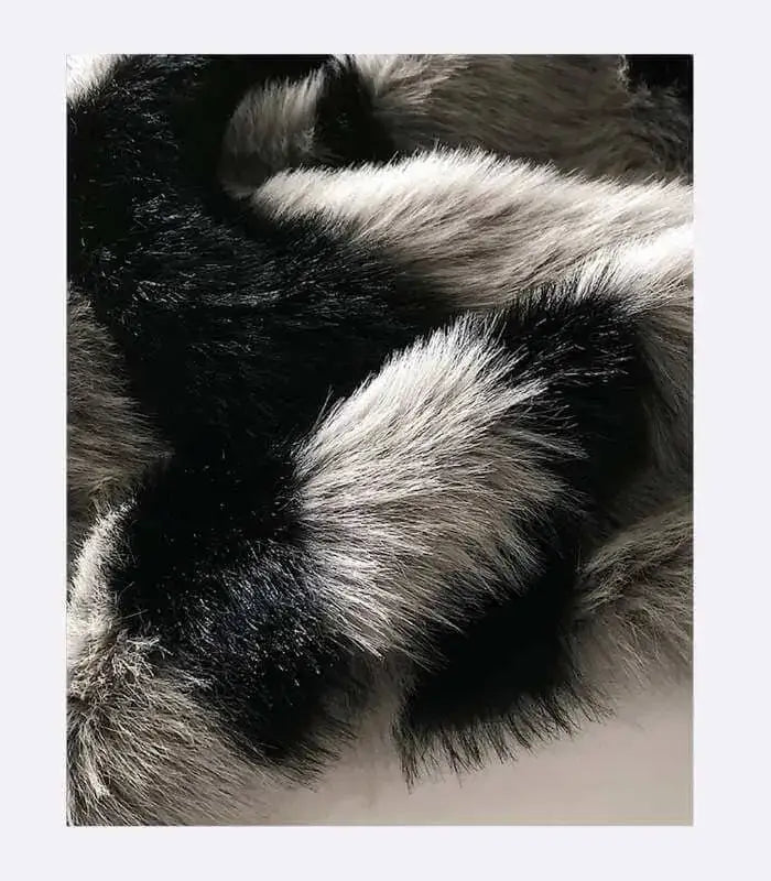 Plush Faux Fur Tiger Stripe Throw Blanket Grey & Black