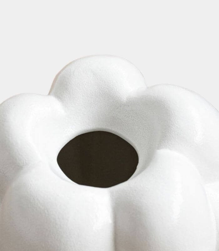 Moonlit Tulip Ceramic Vase White