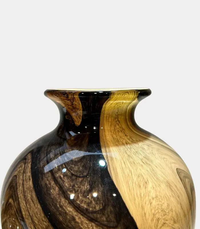 Swirled Glass Vase – Handcrafted Art Glass Design 25 cm (9.84 in)