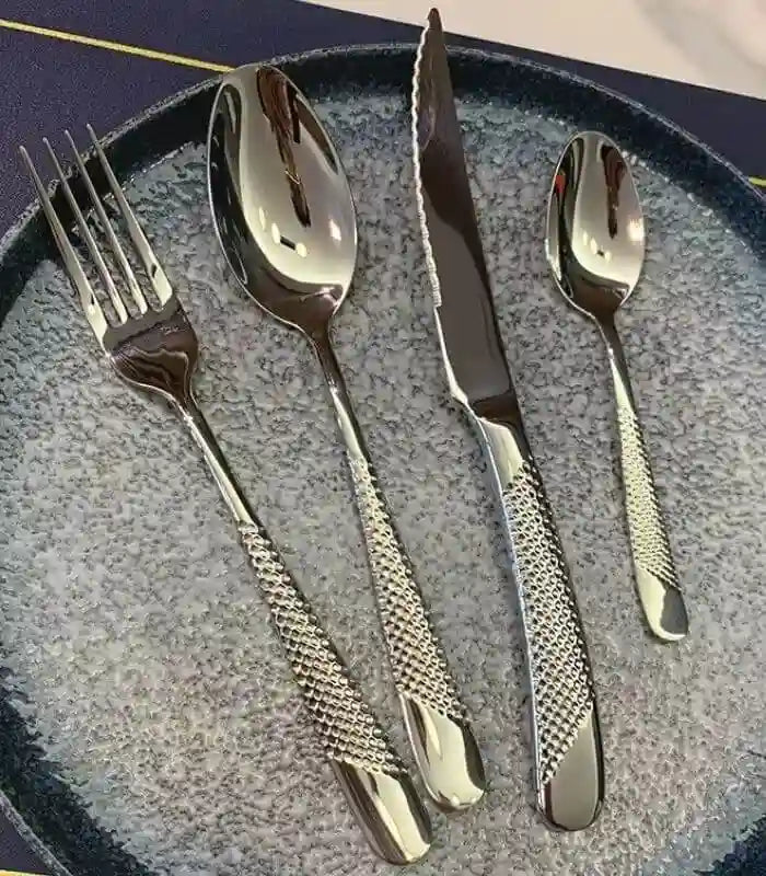 24 Pcs Cutlery Set Premium Stainless Steel Mirror-Polished Silver