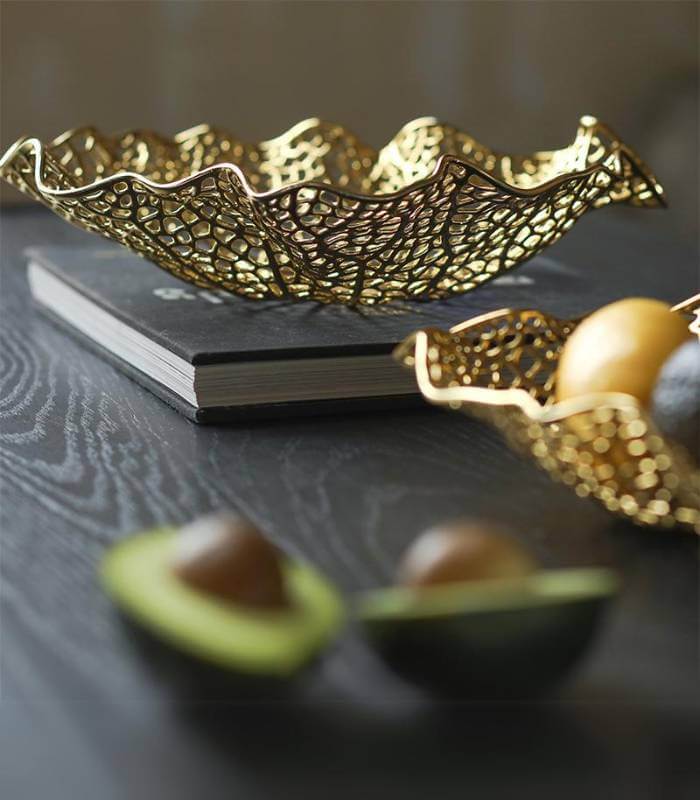 Lumière Gold Filigree Decorative Bowl | Premium Coral-Inspired Metal Dish | Modern Catchall