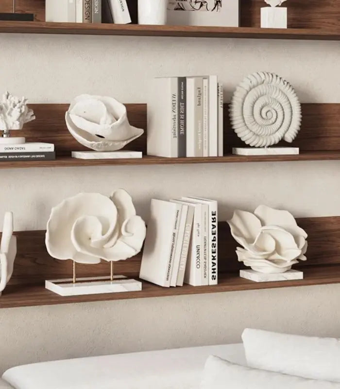 Ethereal Bloom Sculptural Accent | Handcrafted Resin Coral on Marble Base 25 cm