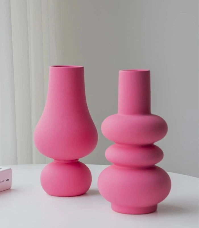 Elegant Pink Ceramic Vases - Available in 2 Unique Designs