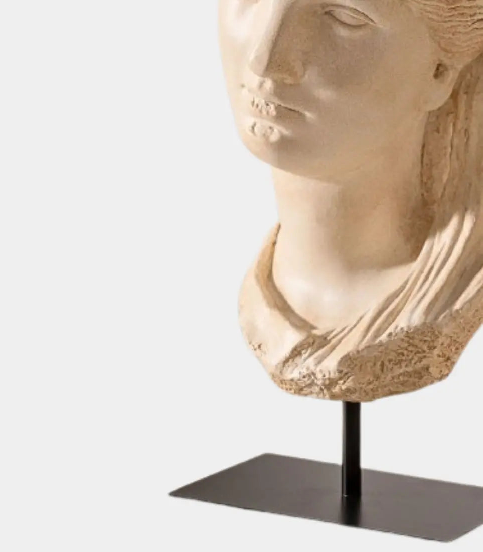 Livia Resin Classical Bust Sculpture | Decorative Female Head Statue on Stand
