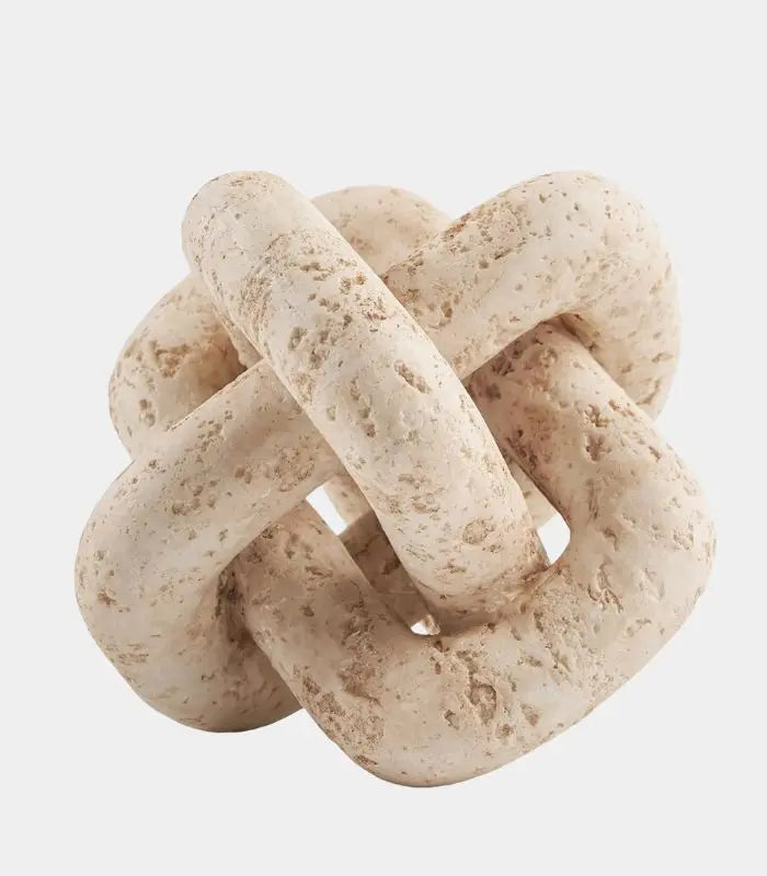 The Interlock Natural Travertine Sculpture Decorative Object 15 cm