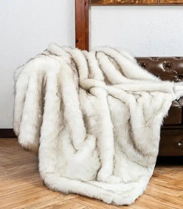 Large white faux fur throw hotsell