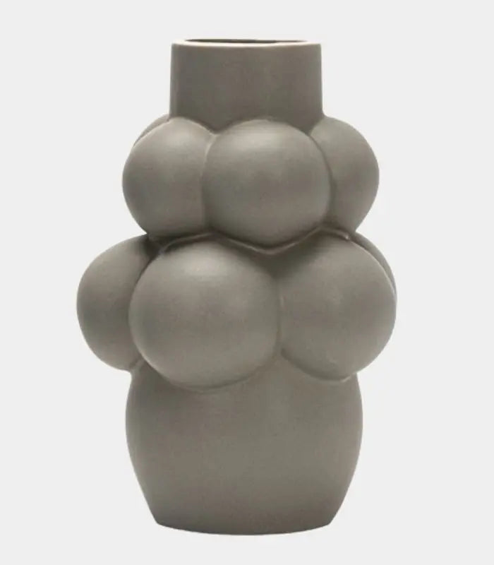 Bubble Ceramic Vase – Sculptural Matte Grey Vase, 2 Sizes