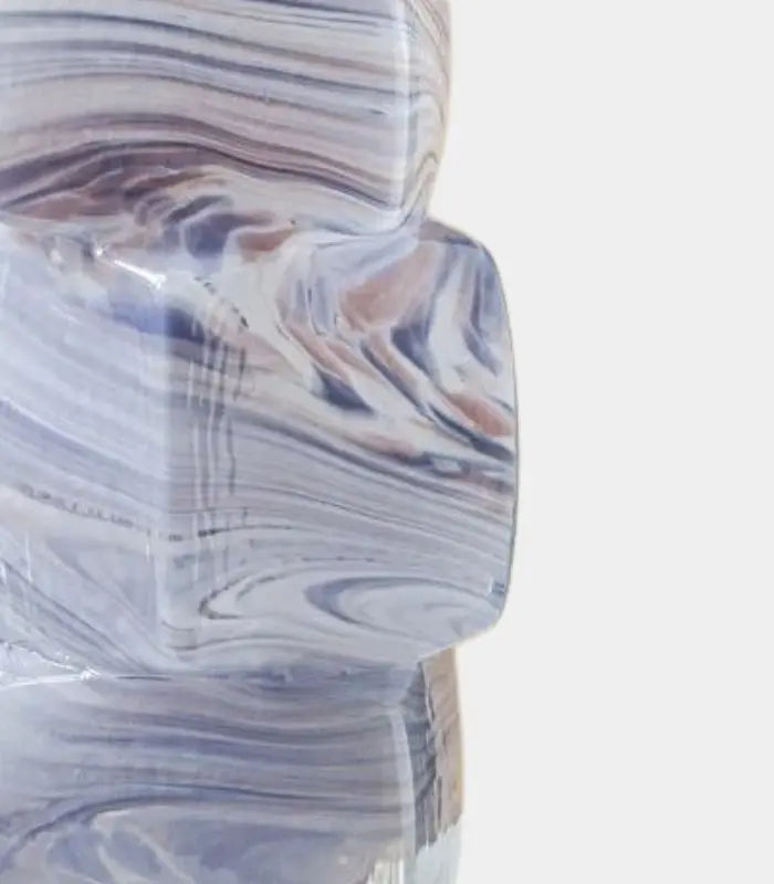 Marbella Handcrafted Glass Vase | Sculptural Stacked Marbled Vessel 30 cm / 11.8 in