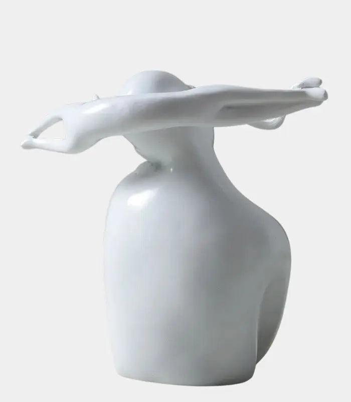 Whispering Muse Resin Sculpture - Elegant Abstract Home Decor 28 cm