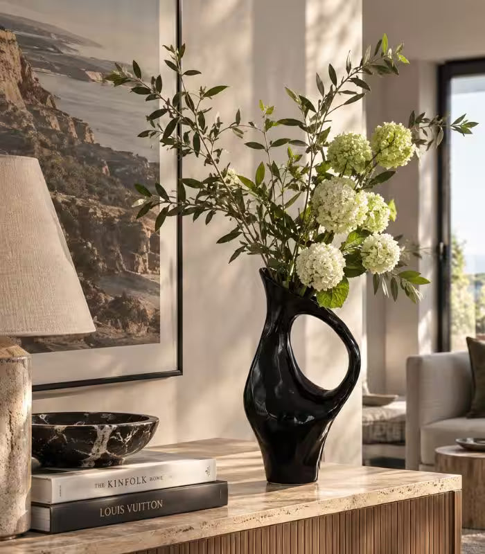 Forma Black Ceramic Tabletop Vase 35 cm