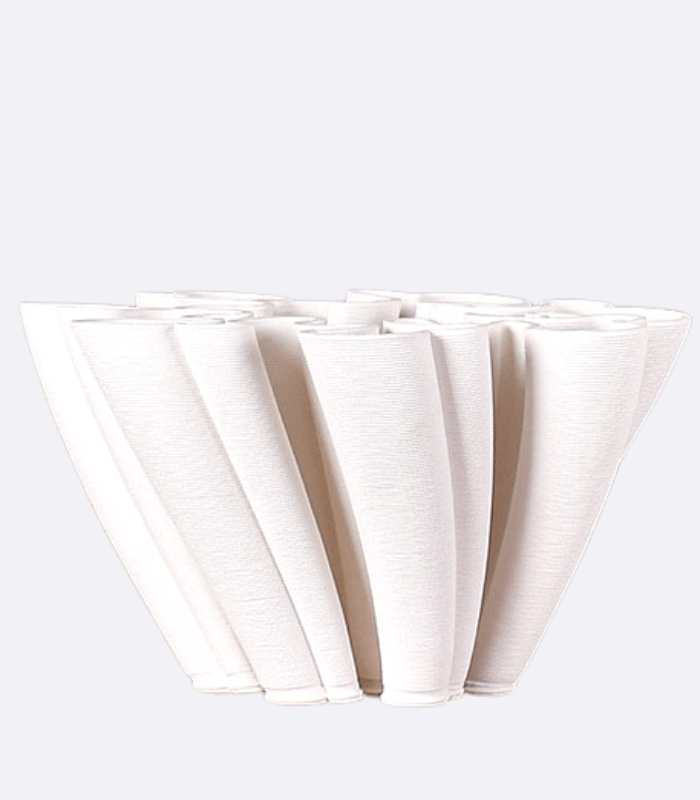 Table Top Vase Twist Centrepiece Ceramic White