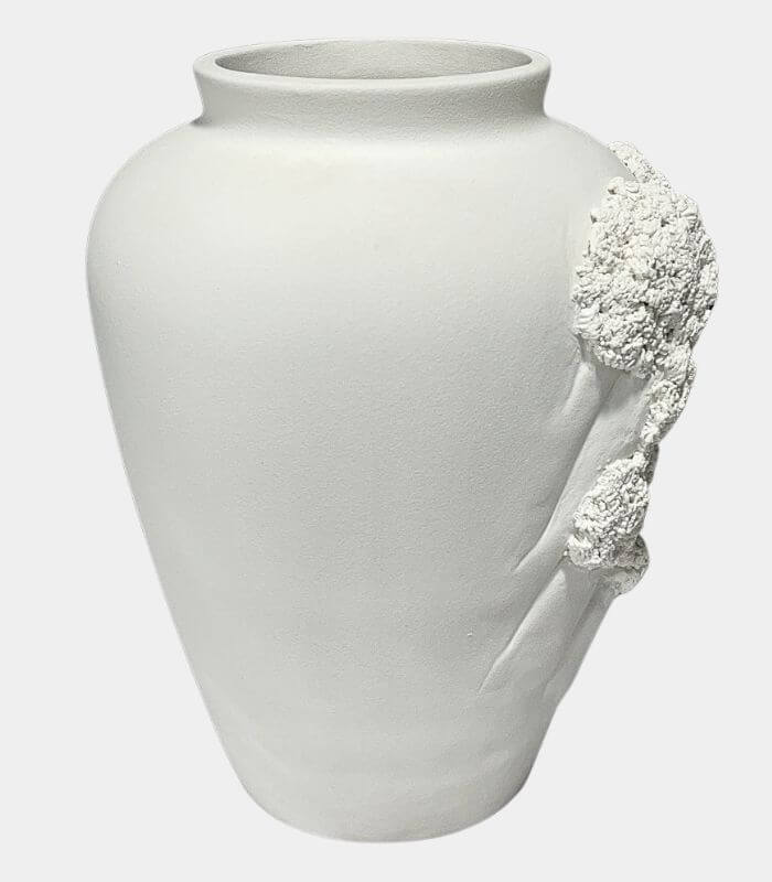 The Woodland Whispers Collection - Sculptural Ceramic Statement Vase White 30 cm