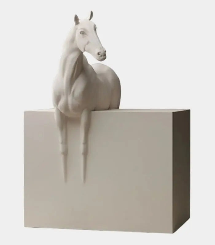 Beaumont Horse Sculpture – Matte White Figurative Décor, 2 Styles Resin