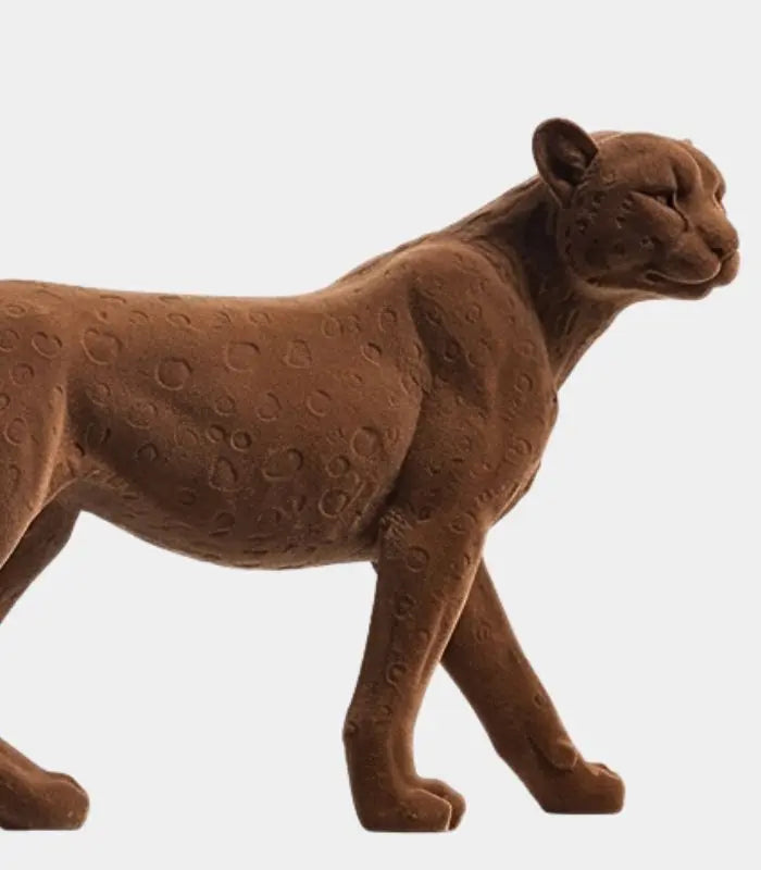 Serengeti Decorative Leopard Sculpture – Flocked Finish, 2 Colours 43.5 cm / 17.1 in