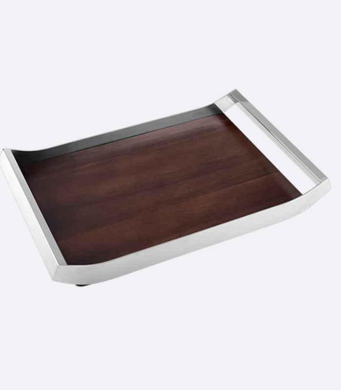 Modern Walnut Tray 304 Stainless Steel Rectangular