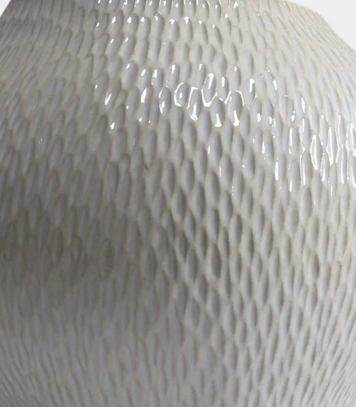 Odessa Handcrafted Ceramic Vase – White Textured Organic Sculptural Form 29 cm (11.42 in)