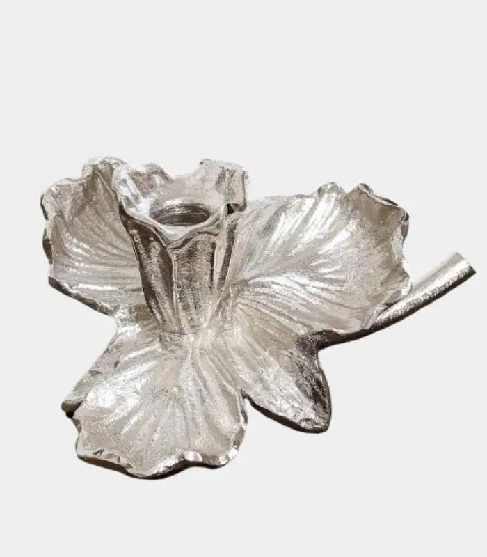 Orchid Bloom Candle Holder – Cast Aluminum Design