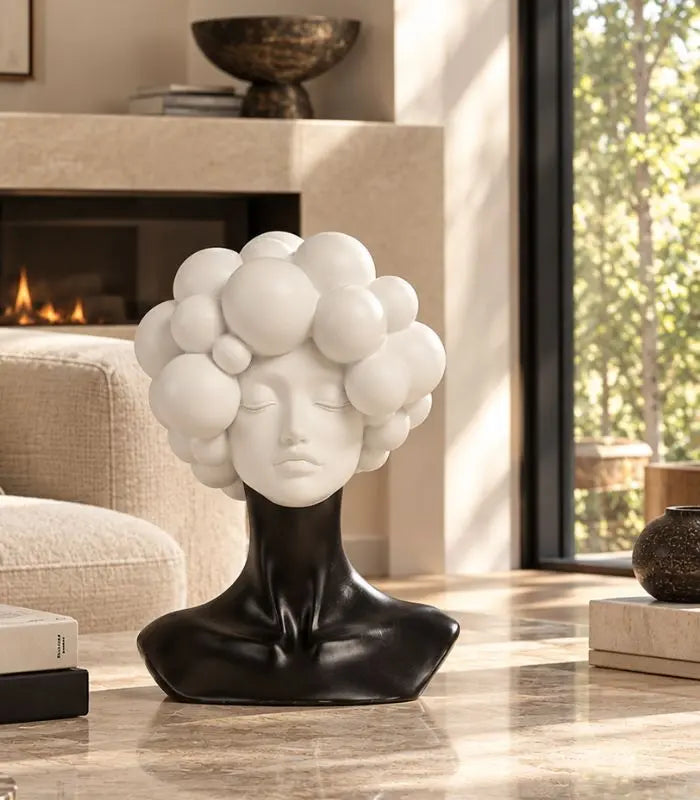 Odalys Decorative Bust Sculpture Black & White Resin 29 cm / 11.42 in
