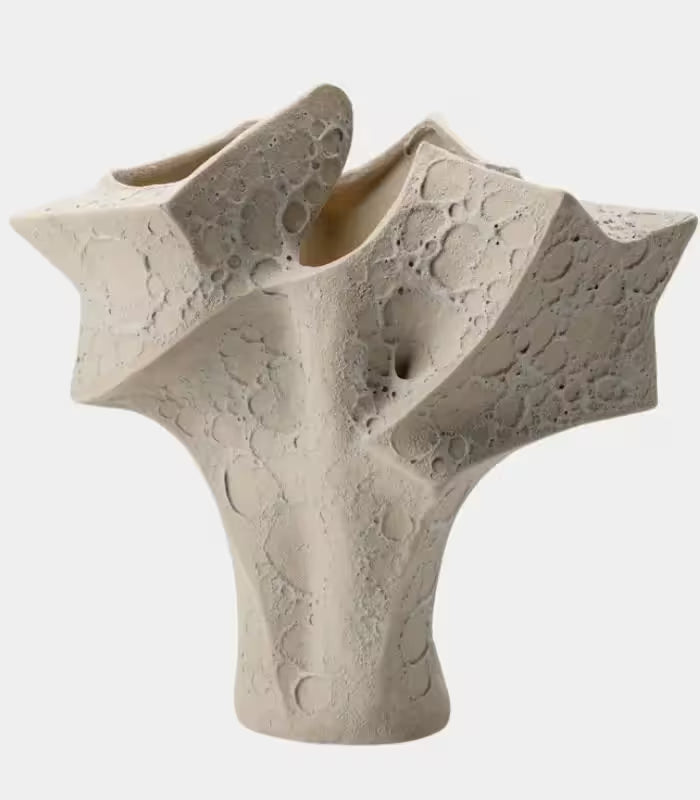 Laguna Large Handmade Ceramic Vase – Organic Textured Sand Finish, Sculptural Form 39 cm