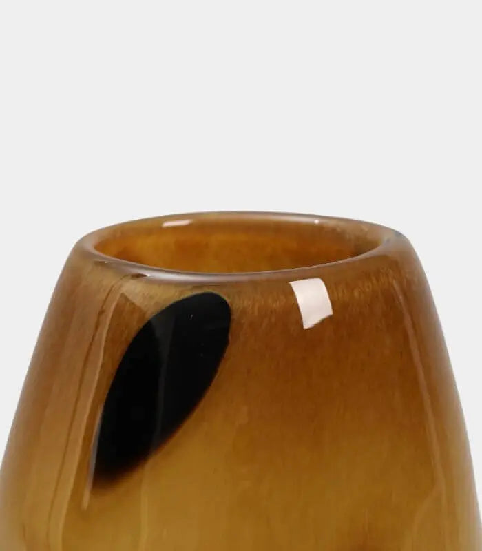 Solara Amber Glass Vase – Handblown Abstract Accent Design