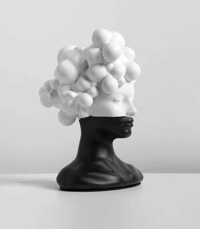 Modern Bust Sculpture Resin Handicrafted Black and White