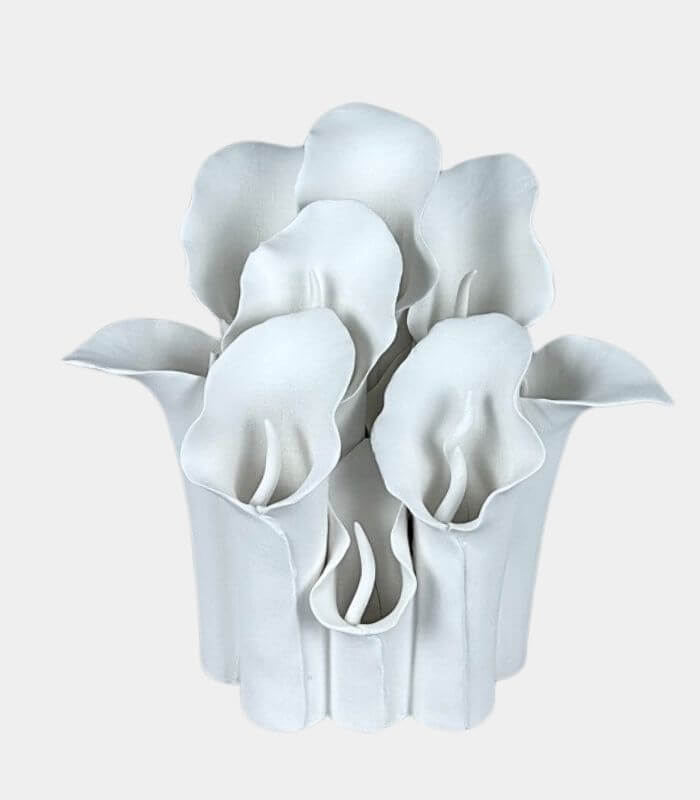 Handcrafted Ceramic Calla Lily Vase | Modern Sculptural Art Piece | Contemporary Home Decor