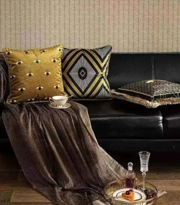 Retro Gold Cushion Cover Decorative Pillow Case Print Velvet