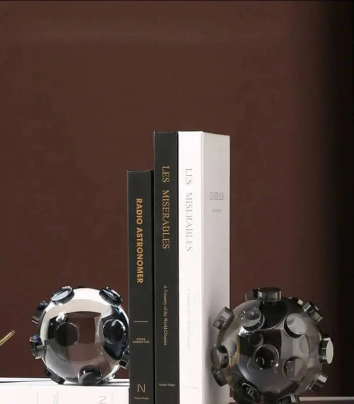 Crystal Ball Sculpture Decorative Object Figurine Grey