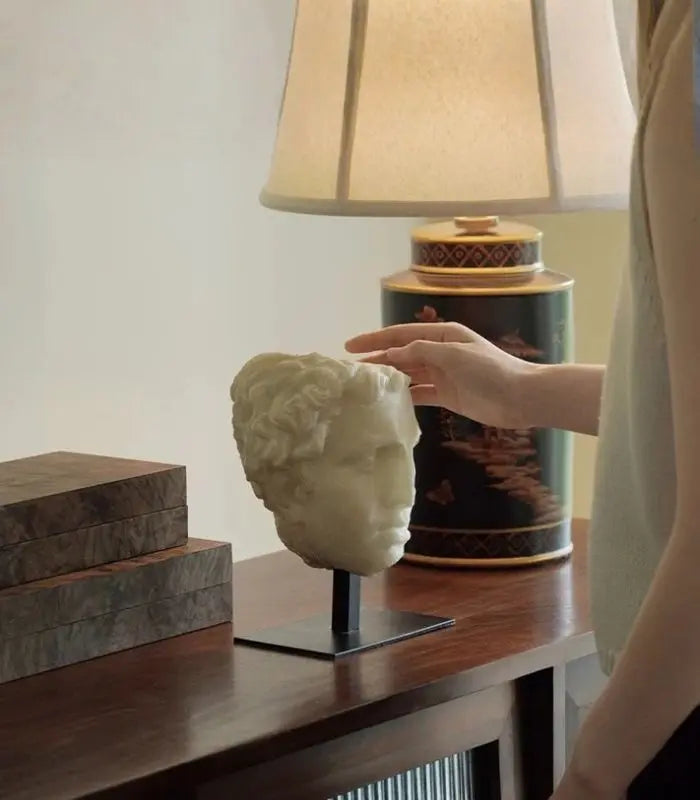 Timeless Sculpture Head – Neoclassical Stone Art Piece Resin 22 cm