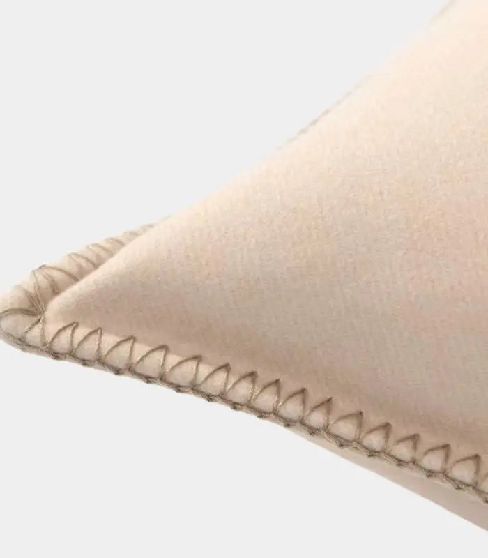 Equestrian Cushion Cover – Vintage Horse Print with Blanket Stitch Beige/Warm Cream