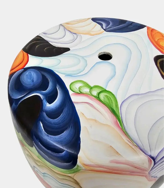 Sonoma Porcelain Stool | Side Table – Hand-Painted Artisan Design 45 cm (18 in)