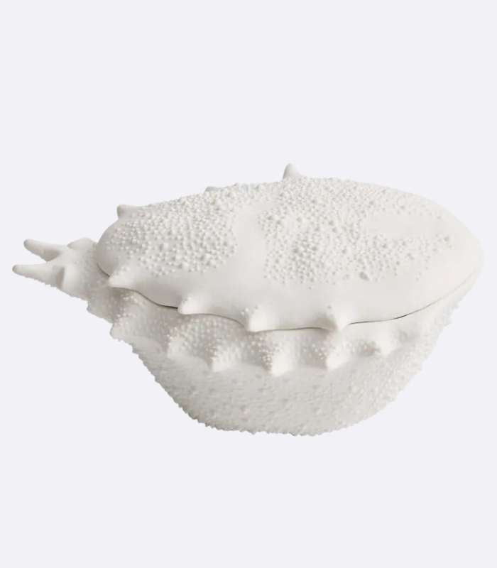 Ceramic Crab Bowl with Lid - White