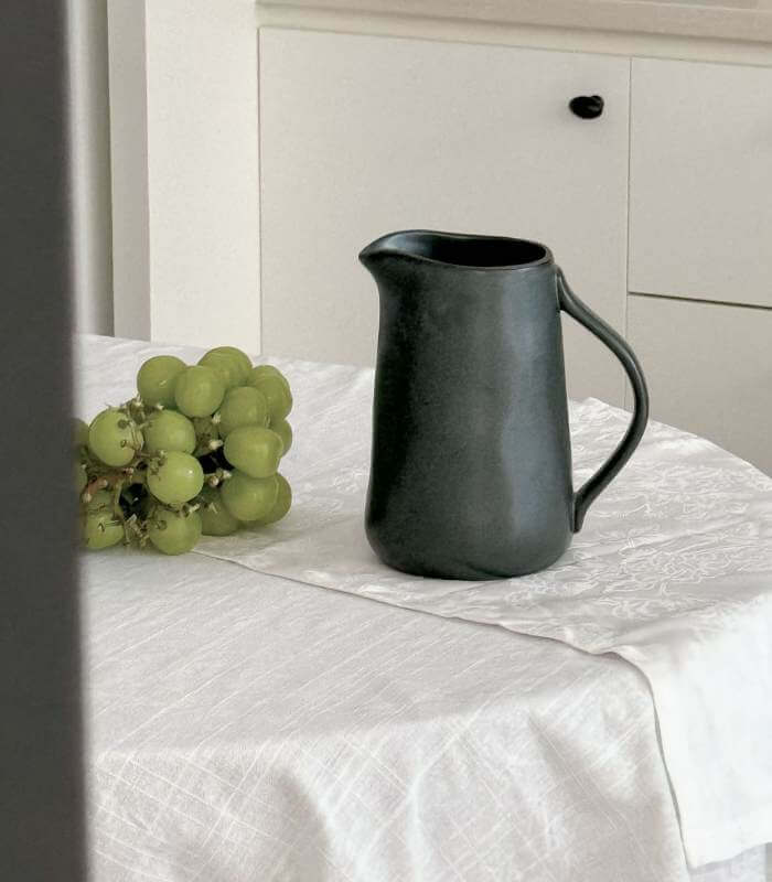 SERENA Modern Ceramic Water Pitcher - Handcrafted Minimalist Flower Vase & Decorative Jug (Available in 2 Sizes)