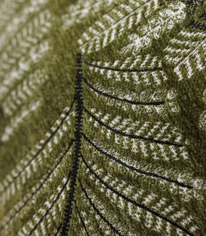 Fern Leaf Cushion Cover – Jacquard Texture Design Green