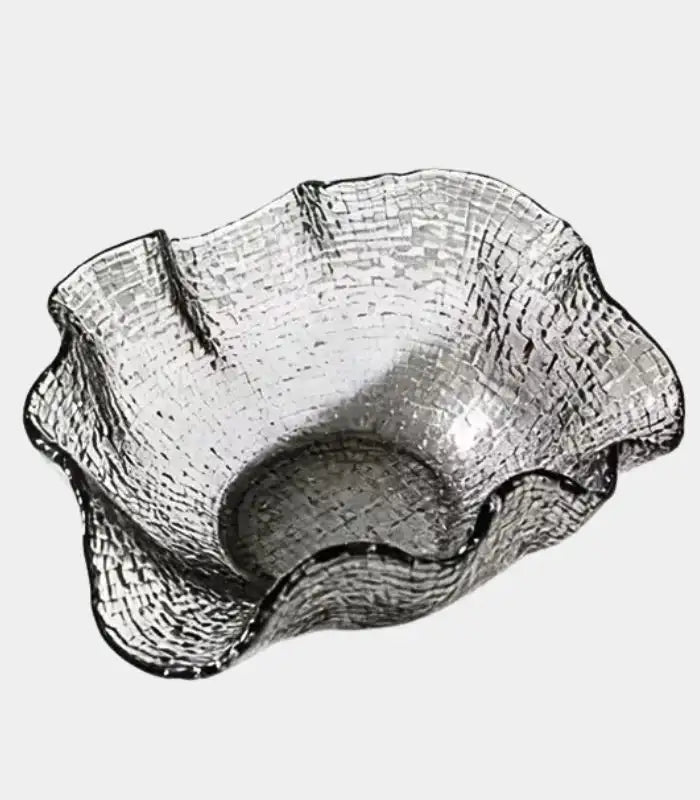 The Riviera Textured Art Glass Bowl Smoky Grey 35 cm (13.8 in)