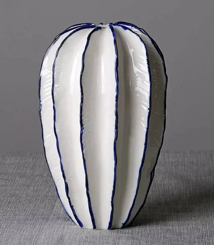 Ocean Star Vase Ceramic White Blue 20cm