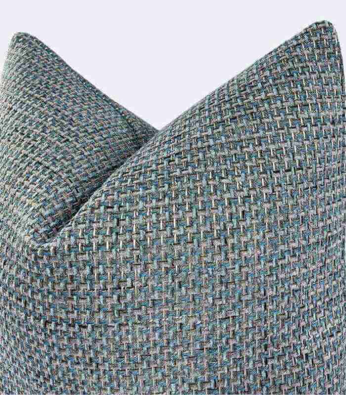 Textured Woven Teal Throw Pillow Cover - Stylish Accent Cushion Cover